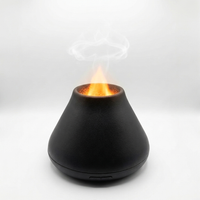 Volcano flame diffuser with flame and smoke ring