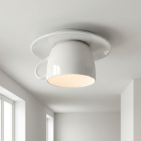 Kupa ceramic teacup ceiling light lighting a bright minimal hallway