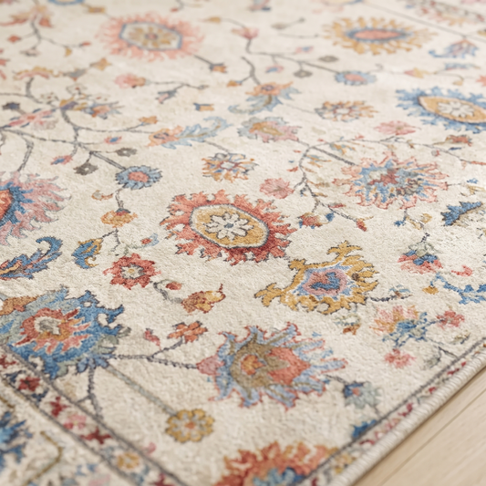 Bahia Ivory Botanical Velvet Rug