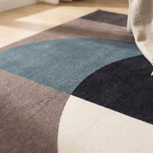 Lindo Petrol Geometric Flannel Rug
