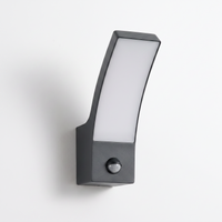 Ilvo sensor outdoor wall light in anthracite on a plain white background, forward-leaning body with white panel and motion sensor