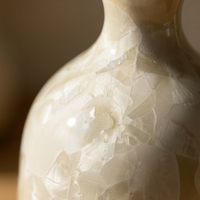 Aura Ceramic Stone Diffuser – close-up of the crystal cream glaze texture