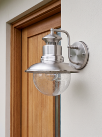 Gwena Outdoor Wall Light - scale shot beside door frame showing proportions