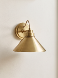 Arvo Bronze Cone Wall Light - clean editorial shot on cream wall, unlit