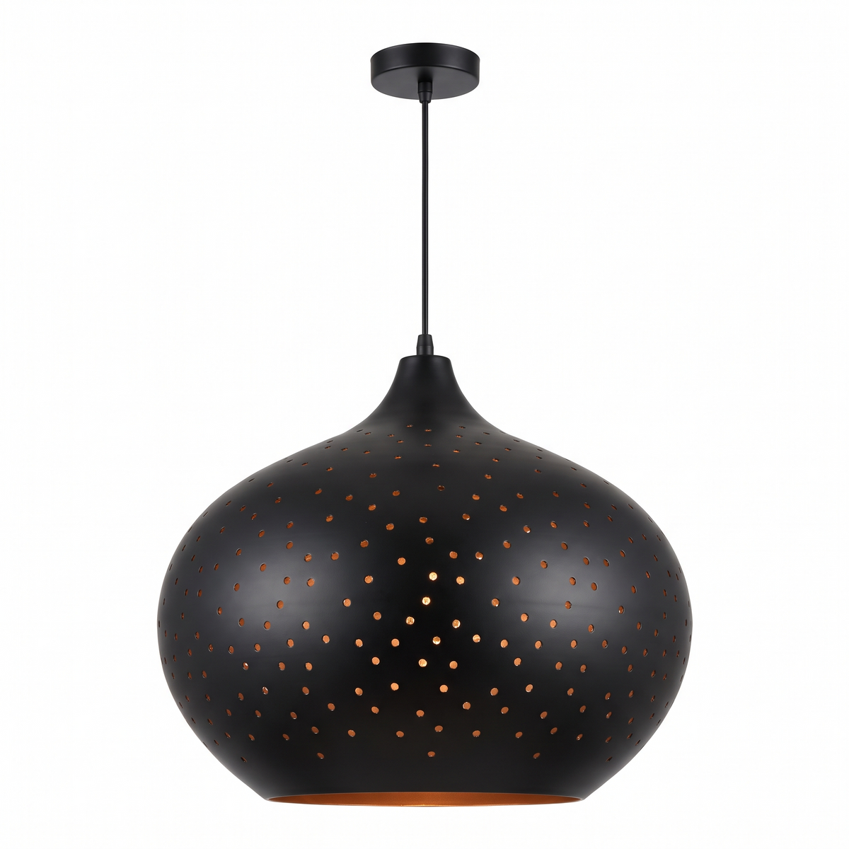 Kala Starfield Perforated Metal Pendant Light - plain background studio shot