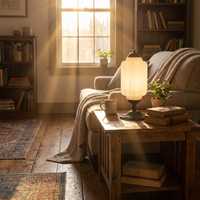 Elva Fluted Opal Glass Table Lamp
