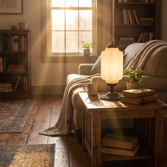 Elva Fluted Opal Glass Table Lamp
