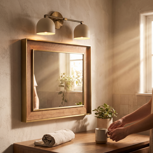 Meda Antique Brass Dome Wall Light
