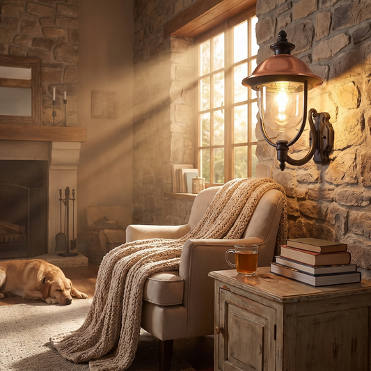 Koma Copper Outdoor Wall Lantern
