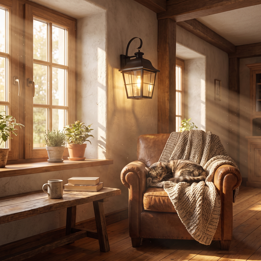 Merto Caged Lantern Outdoor Wall Light