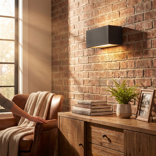Bexa Anthracite Wide Outdoor Wall Light