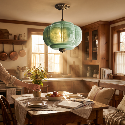 Eldo Green Glass Ceiling Light