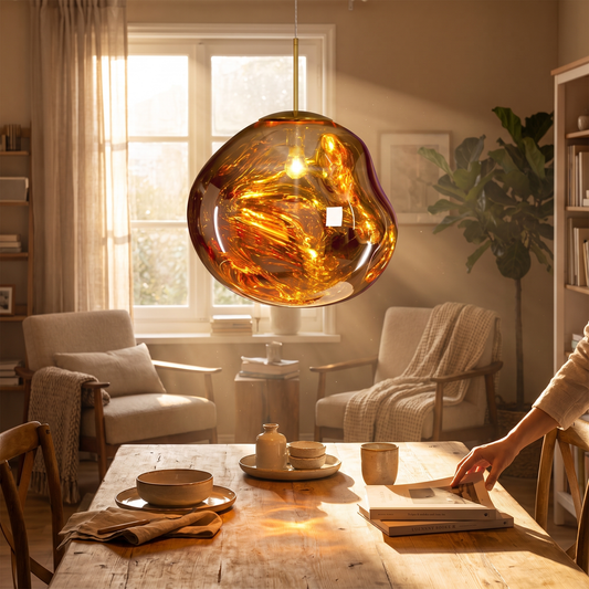 Milto Gold Glass Effect Pendant Light