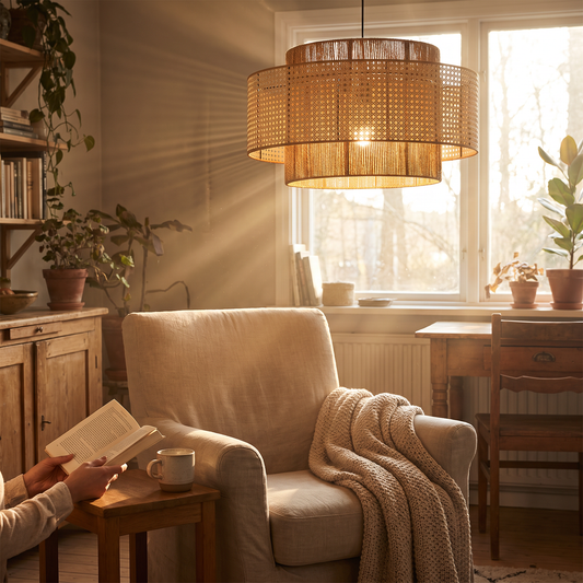 Zena Rattan Drum Pendant Light