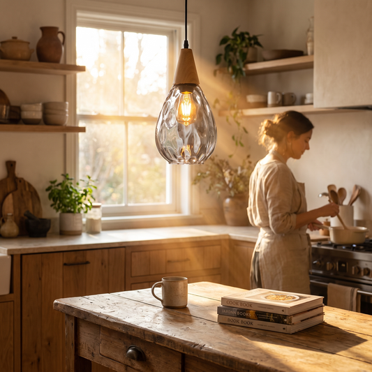 Drova Dimpled Glass Pendant Light