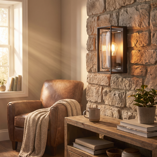 Isra Caged Lantern Outdoor Wall Light