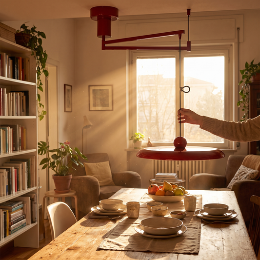 Fluxa Morandi Red Disc Pendant Light