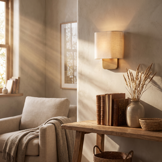 Lino Curved Linen Wall Light