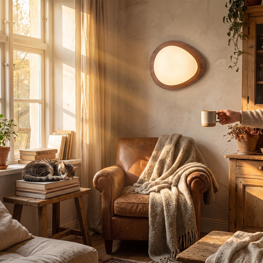 Quisto Walnut Pebble Ceiling Light