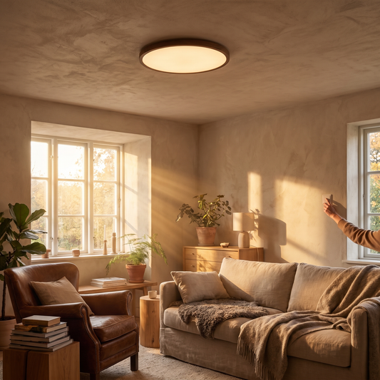 Ivero Ultra-Slim Walnut Ceiling Light