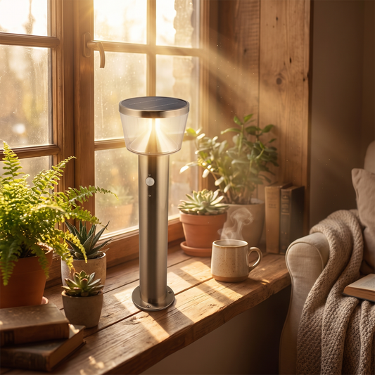 Anjo Stainless Steel Solar Pedestal Light