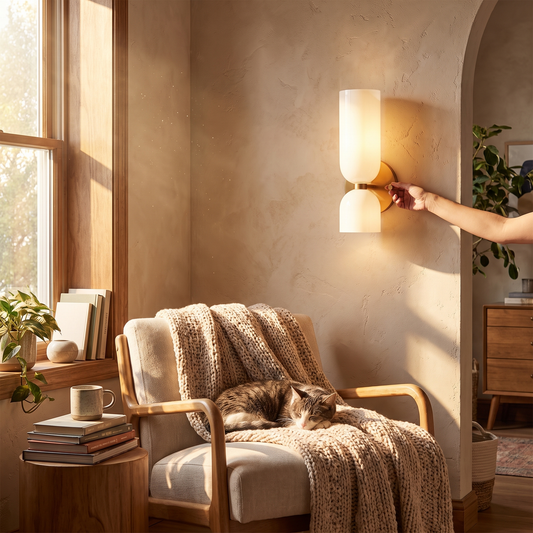 Solia Opal Glass Twin Wall Light
