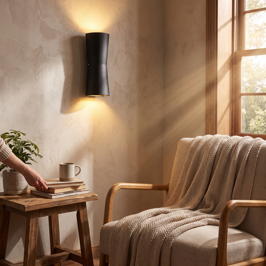 Kestro Black Up-Down Outdoor Wall Light