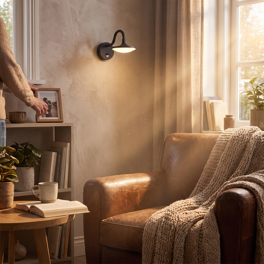 Finno Gooseneck Sensor Outdoor Wall Light
