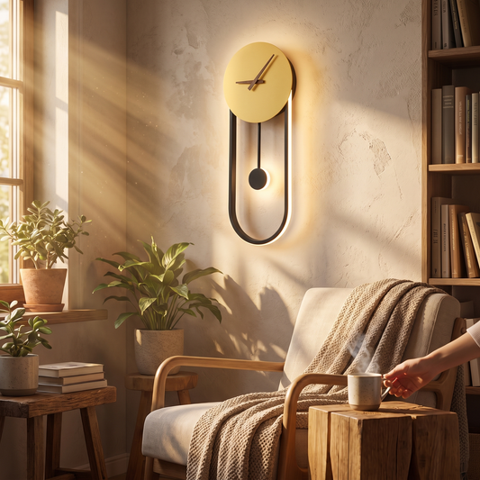 Kalve Gold Clock Wall Light