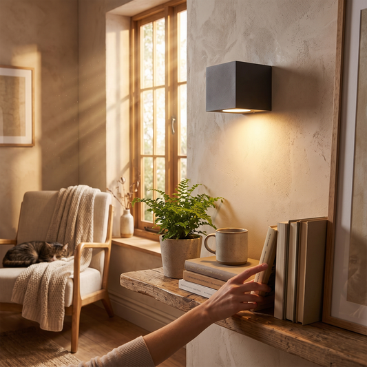Dovra Black Cube Outdoor Wall Light