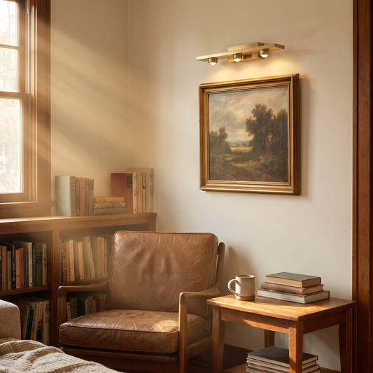 Nolvo Brushed Brass Triple Spot Wall Light