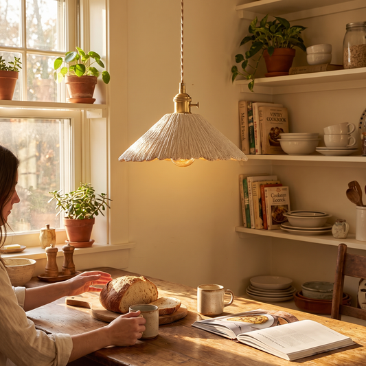 Plavo Scalloped Microcement Pendant Light