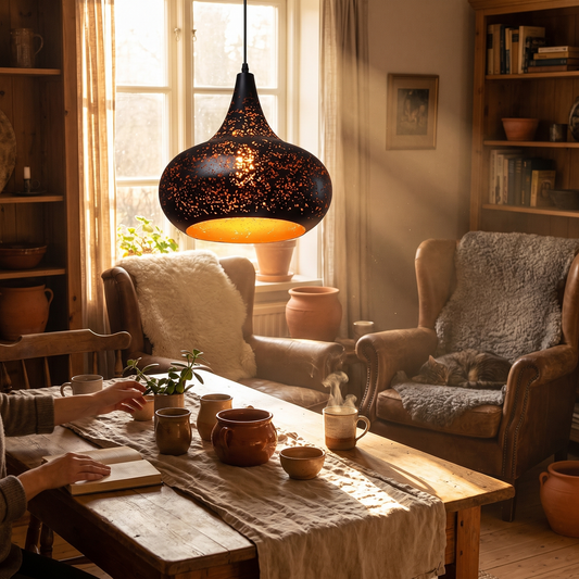 Kala Perforated Metal Pendant Light