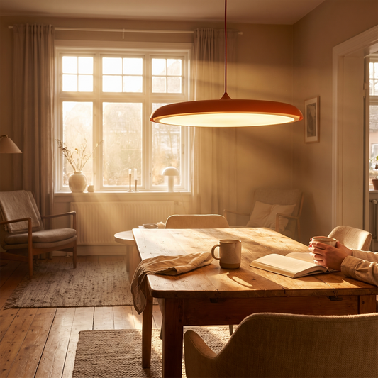 Tarvo Orange Flat Disc Pendant Light