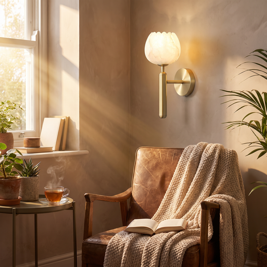 Pellora Alabaster Petal Wall Light