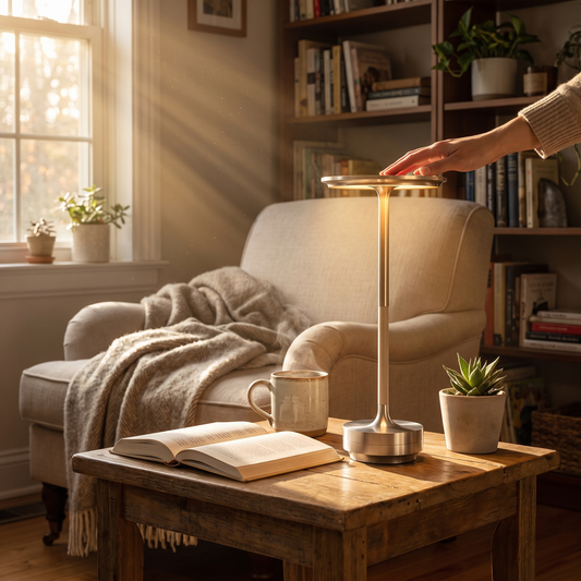 Rotating Metal Cordless Desk Lamp