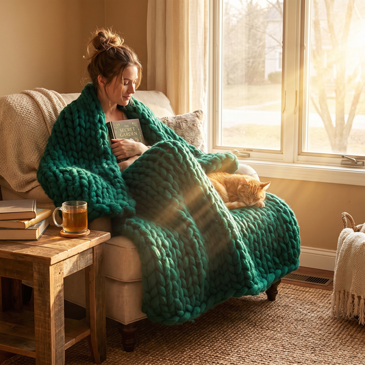 Chunky Knit Throw Blanket