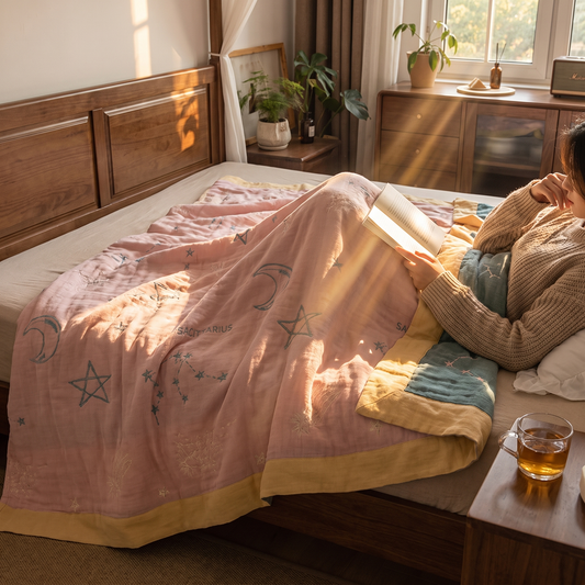 Japanese Print Cotton Throw
