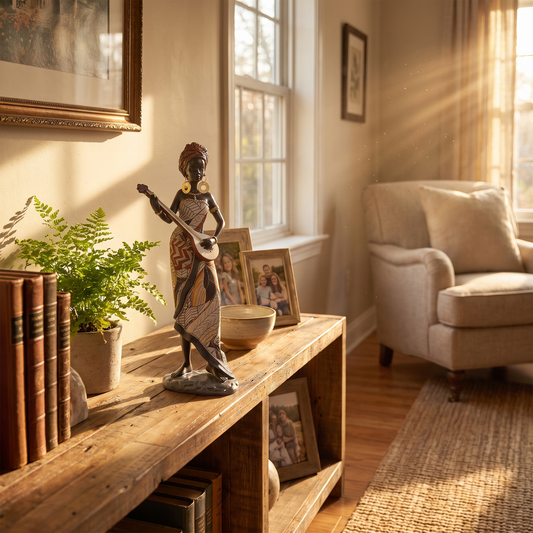 Musician Figure Resin Sculpture