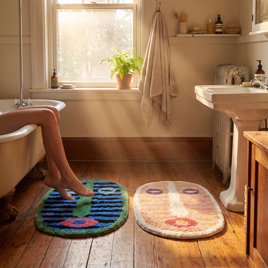 Abstract Face Tufted Bath Mat