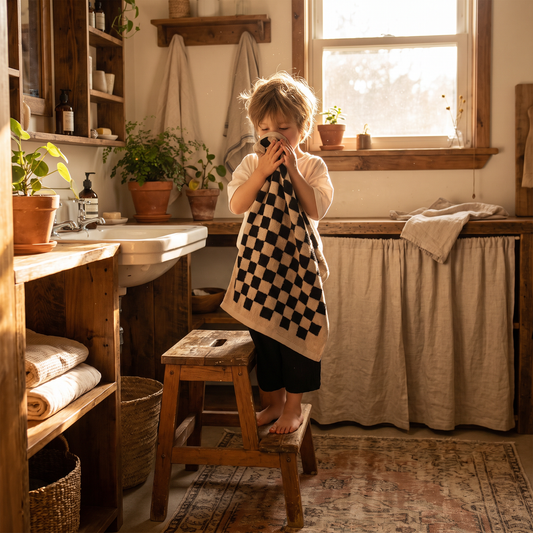 Checkerboard Plus Cotton Towel