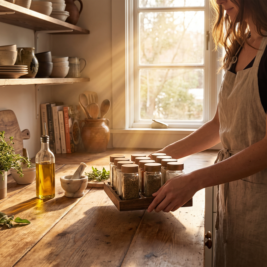 Twelve-Piece Glass Spice Jar Set