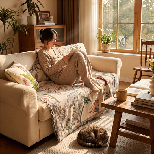 Amara Floral Reversible Sofa Cover