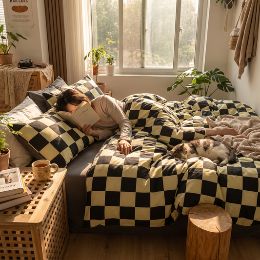 PatternNest Grid Bed Linen Set