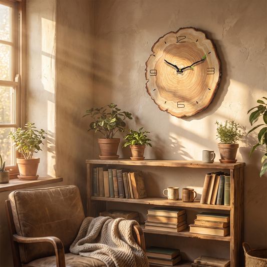 Wooden Annual Rings Wall Clock