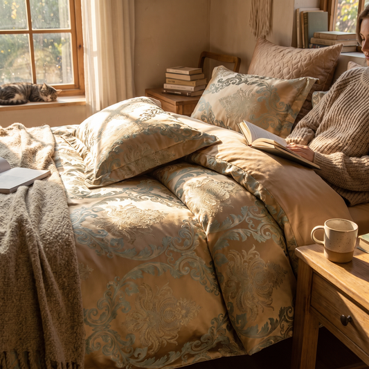 Satin Jacquard Duvet Cover Set