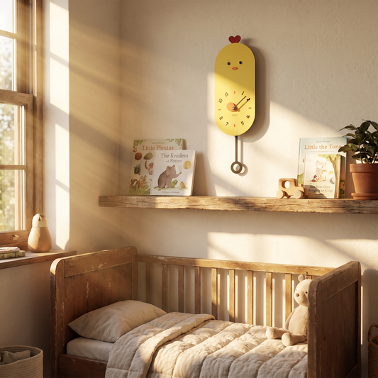 Chicken Silent Wall Clock for Childrens Rooms
