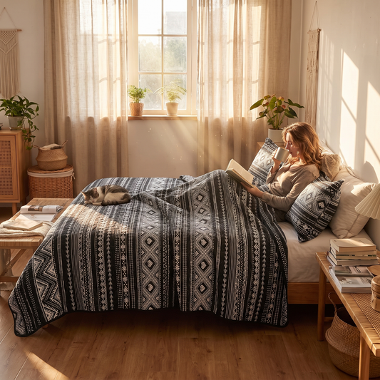 Avenzo Geometric Boho Bedding Set