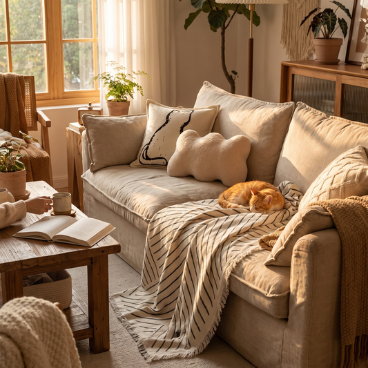 CozyCover Tasselled Sofa Cover