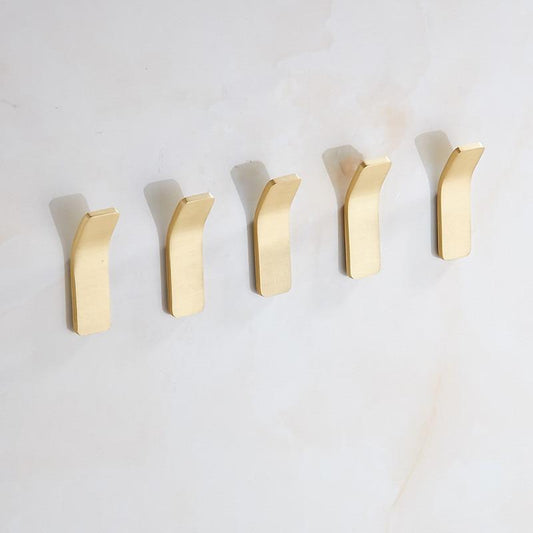 Brass Wall Hooks, Set of Five
